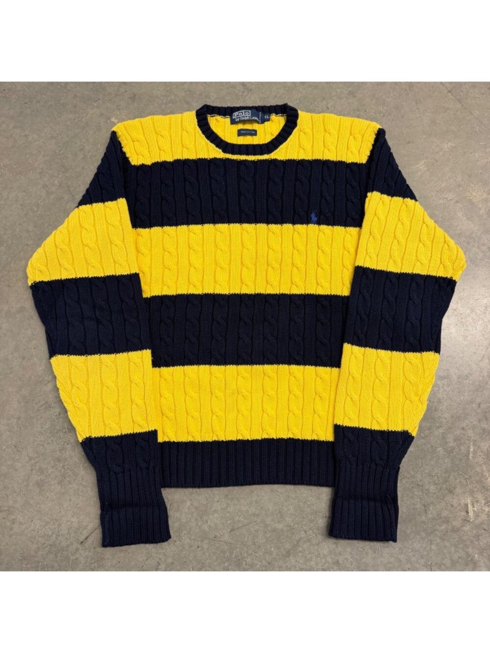 Polo Ralph Lauren 90s Striped Cable Knit Sweater